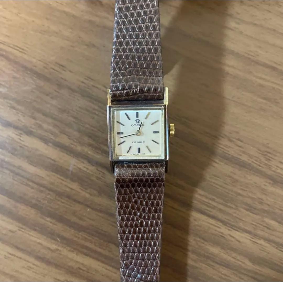 OMEGA De Ville 手巻き時計 ブラウンレザー