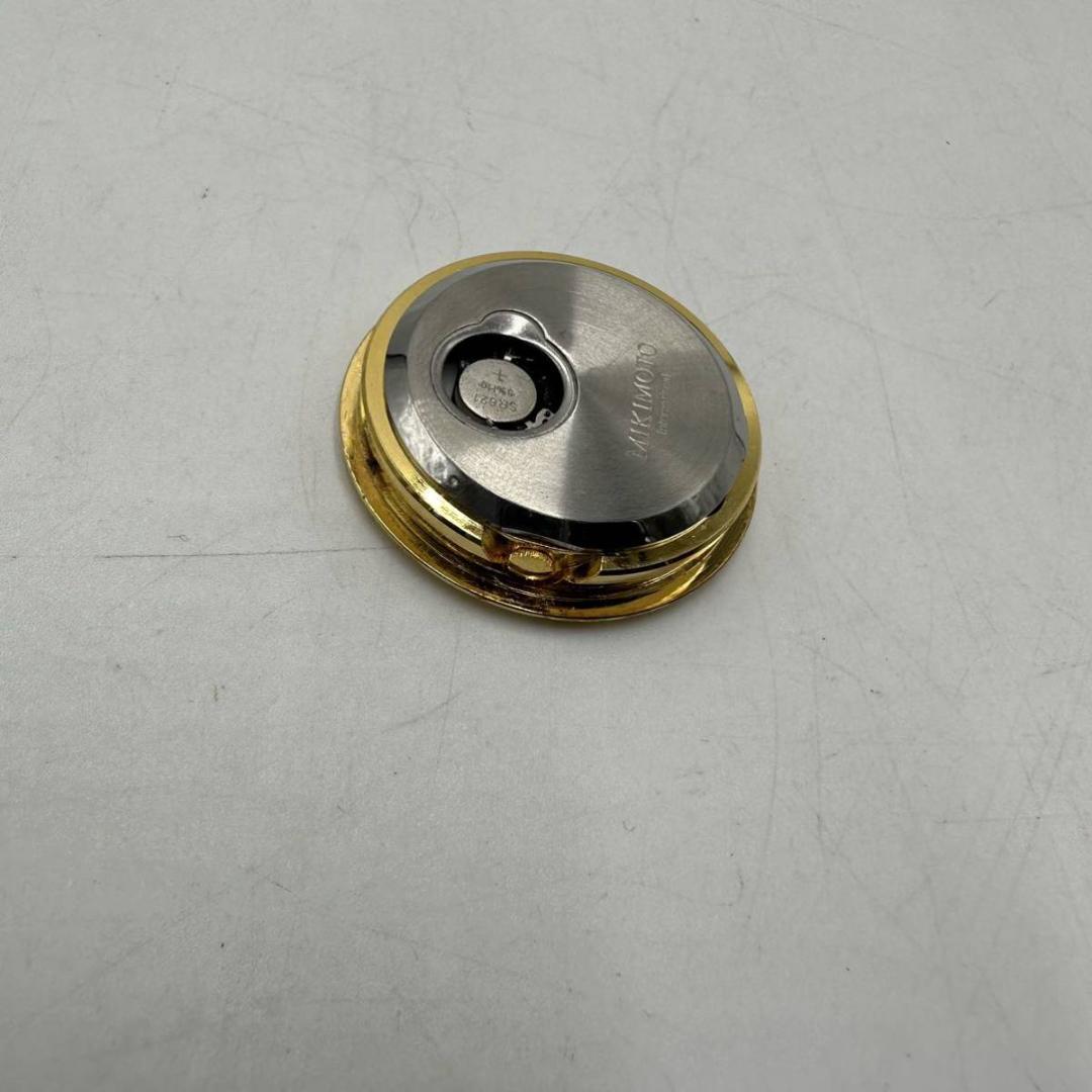 美品！MIKIMOTO ミキモト 置時計 クオーツ クリスタル 2P真珠パール