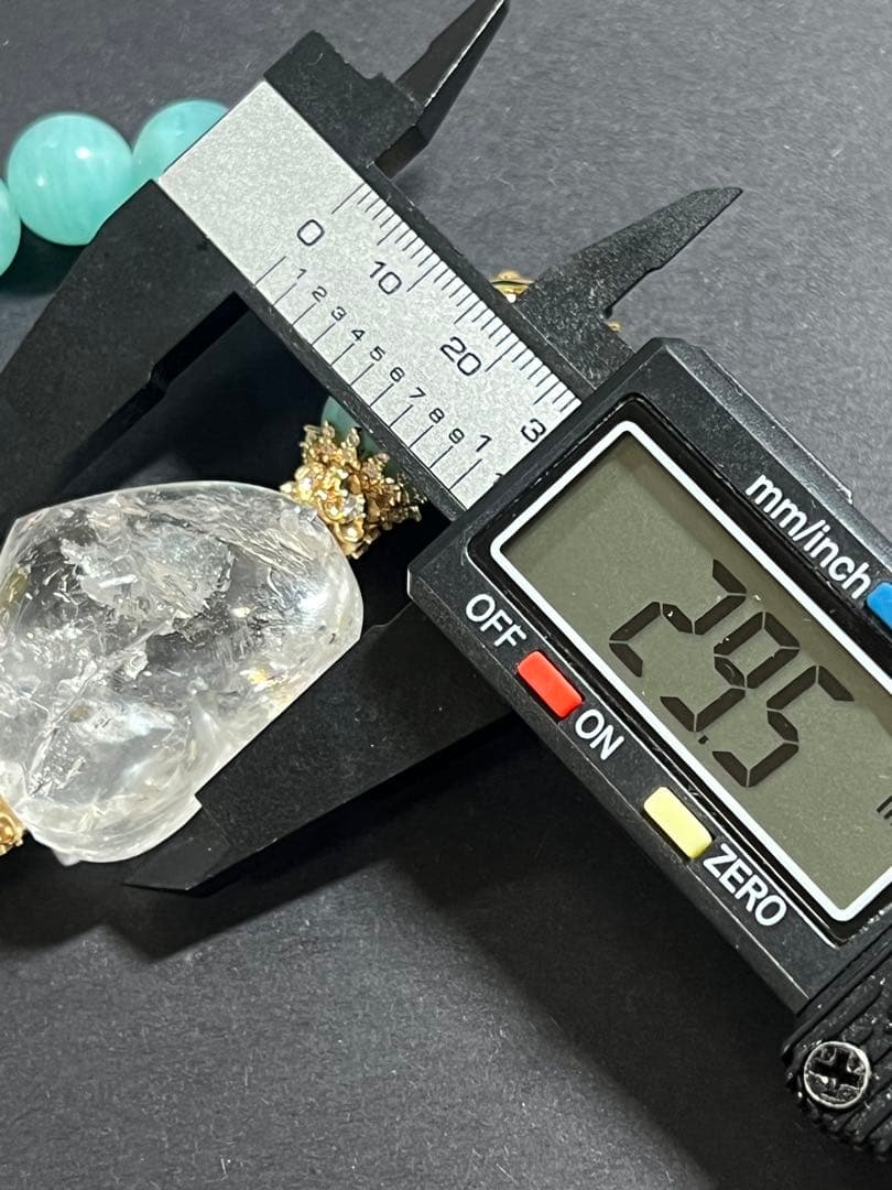 ハートの水入水晶とアマゾナイトのブレスレット