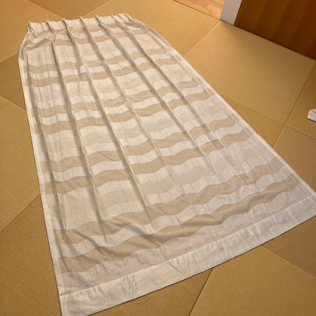 ウニコ　unico 80×210両開き ナミナミ遮光カーテン レースセット