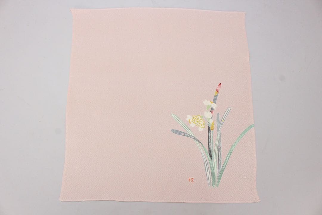 No5448 帛紗三枚セット　羽田登喜男　原図　「花鳥寿果」栞/紙箱付　送料無料