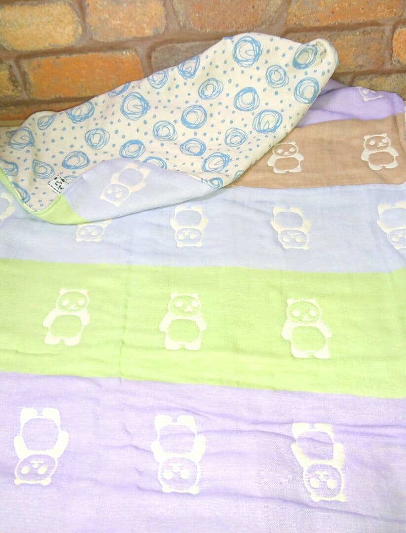 専用⭐みかん❤もっもちニット×６重ガーゼ⭐特大ブランケット❤ブルー系