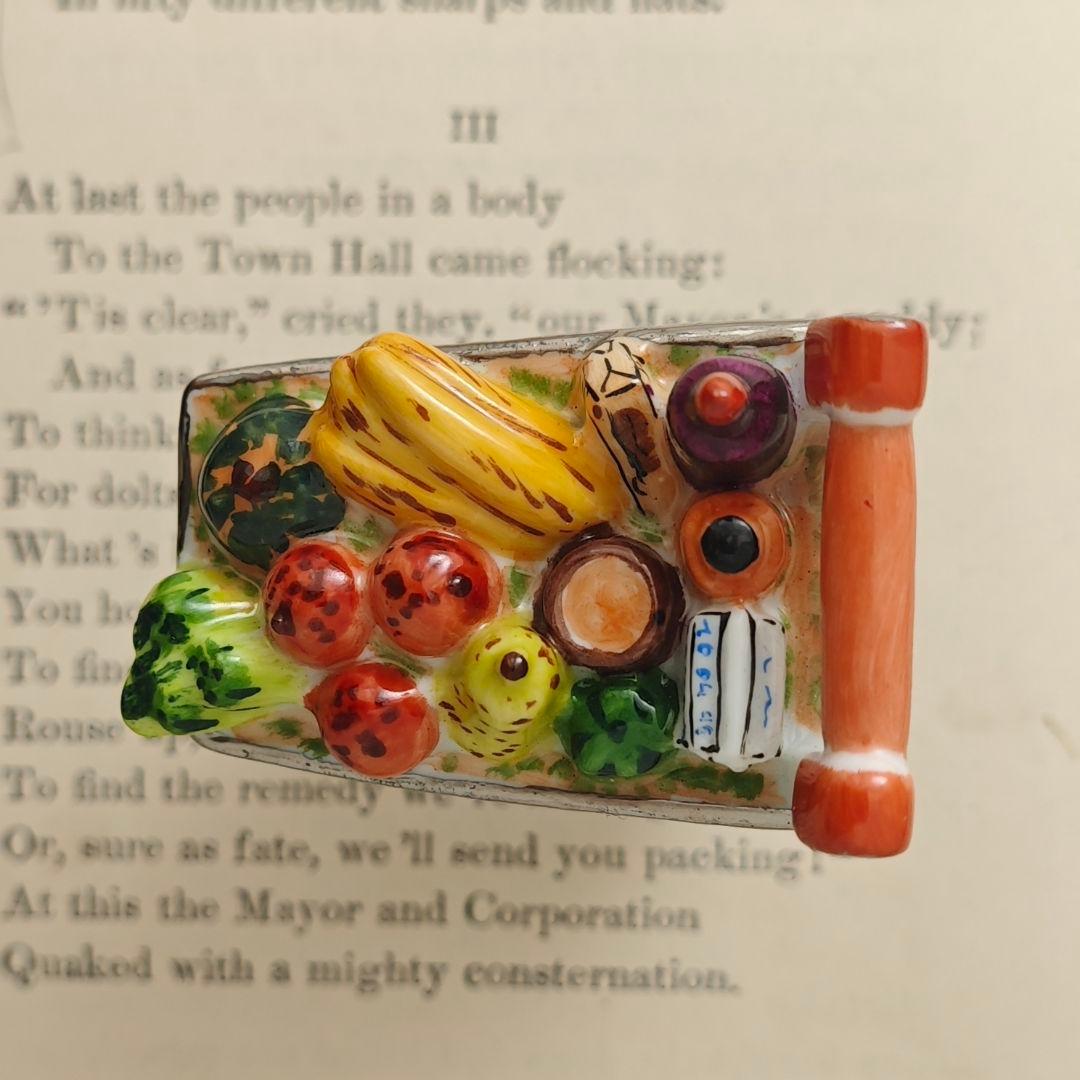 リモージュボックス　ショッピングカート　フランス製　小物入れ　ミニチュア