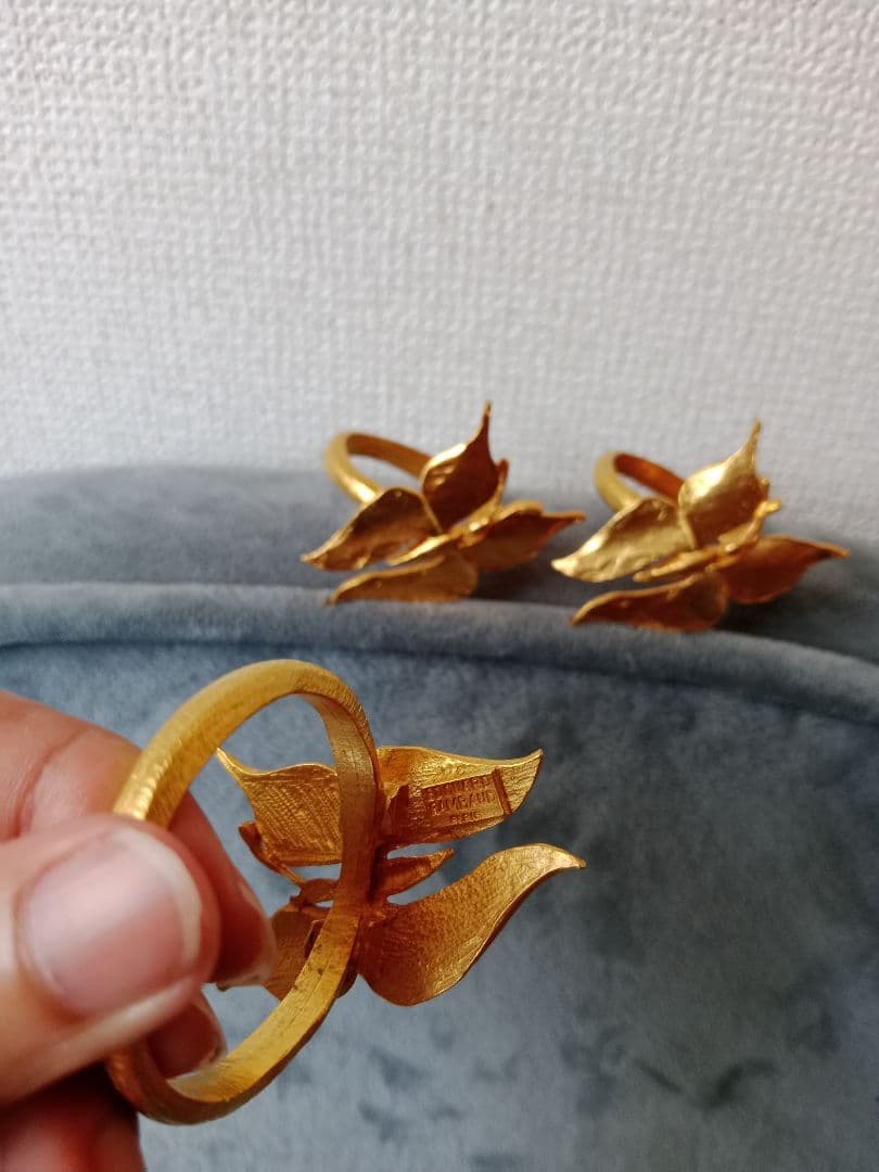 Edouard Rambaud エドワールランボー 蝶 ナプキンリング 3個