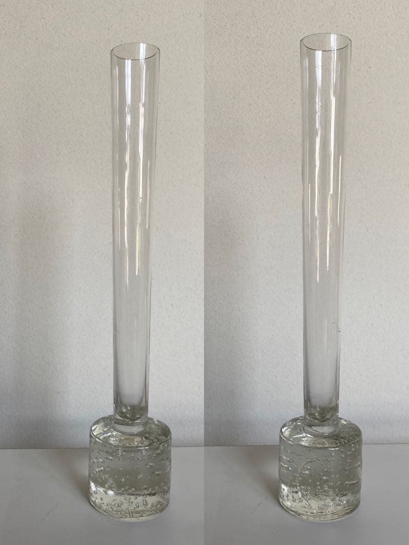 ドイツ アンティーク ビンテージ クリア 細長い花瓶 フラワーベース 希少 美品