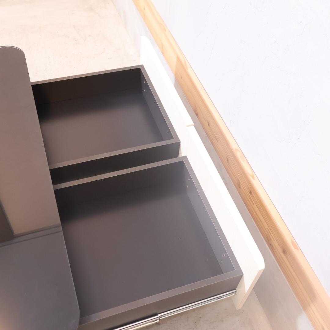 Meuble モーブル オークホワイト リビングテーブル 引き出し収納 テーブル