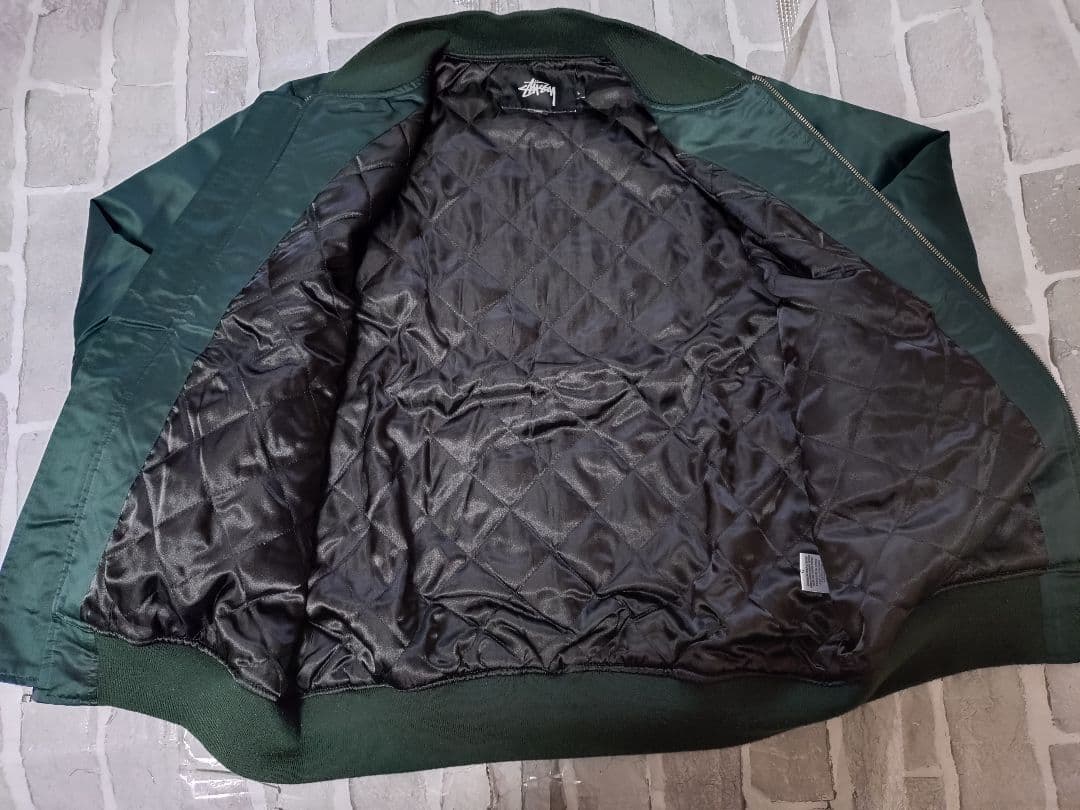 【美品】【Lサイズ】【ステューシー】【MA-1】【グリーン】【STUSSY】緑