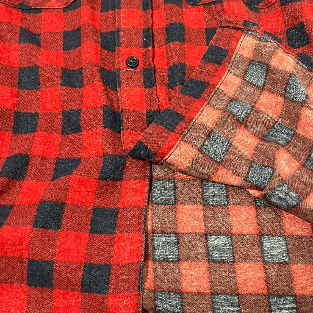 80s FIVE BROTHER ブロックチェック プリネル 赤×黒　PM97