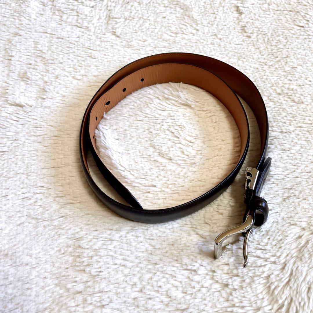 美品 ポロラルフローレン ポニー ロゴ レザー ブラウン ベルト バックル 本革