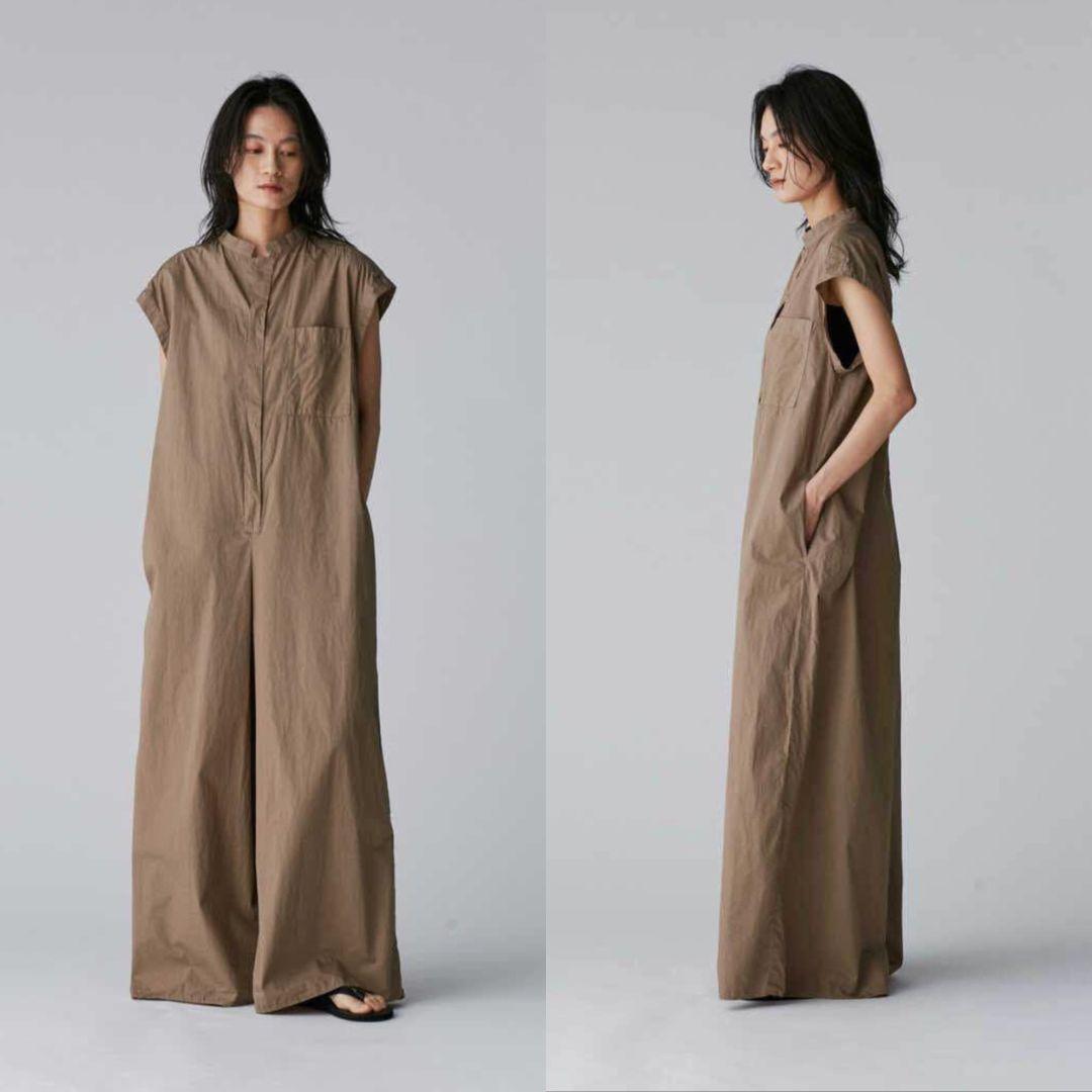 美品♪エイトン COTTON LAWN FLARED JUMPSUITベージュ
