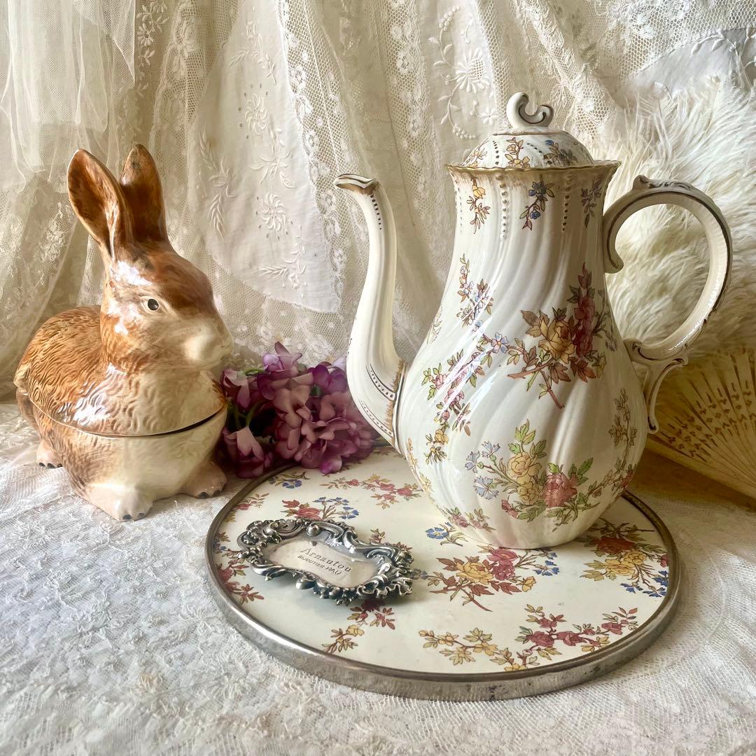 サルグミンヌ　ルイ15世　トリベット　陶板ラウンドプレート　フランスアンティーク