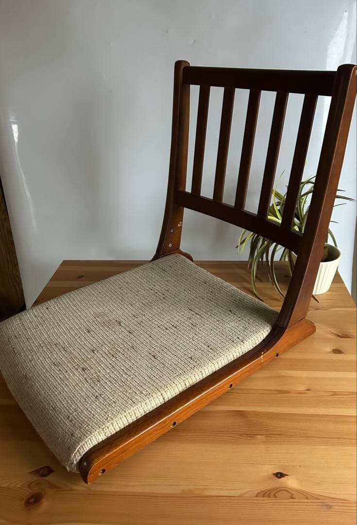 木製　折り畳み座椅子　ローチェア　和室　2脚セット