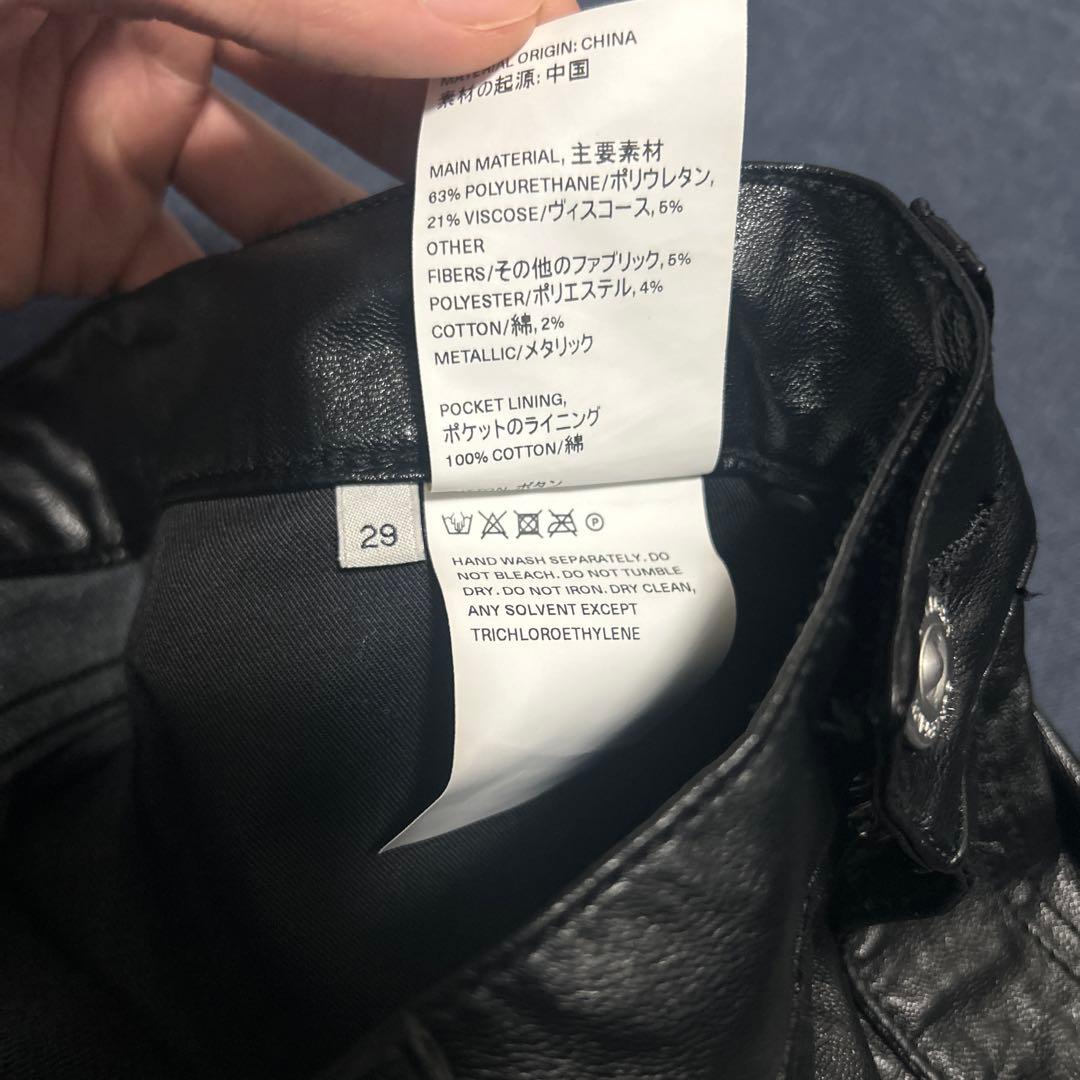 パンツ FORMAL MOTO CUT BLACK FAKE LEATHER 29