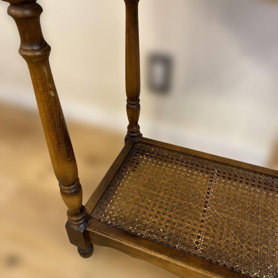 貴重 カリモク 昭和レトロ コロニアル ライティングデスク カタカナロゴ 日本製