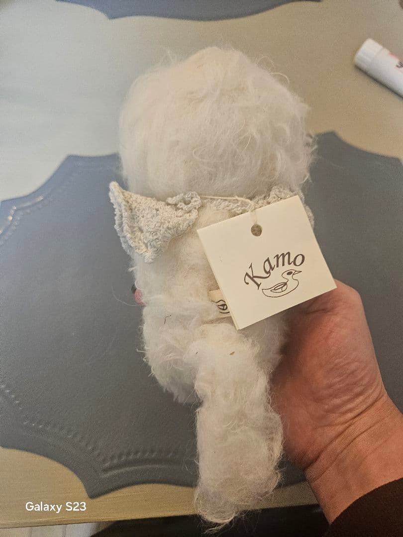 Kamo モヘア おねむな猫 ホワイト