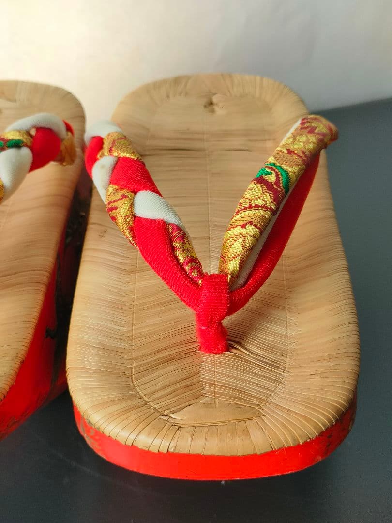 七五三　ぽっくり　朱塗り千羽鶴