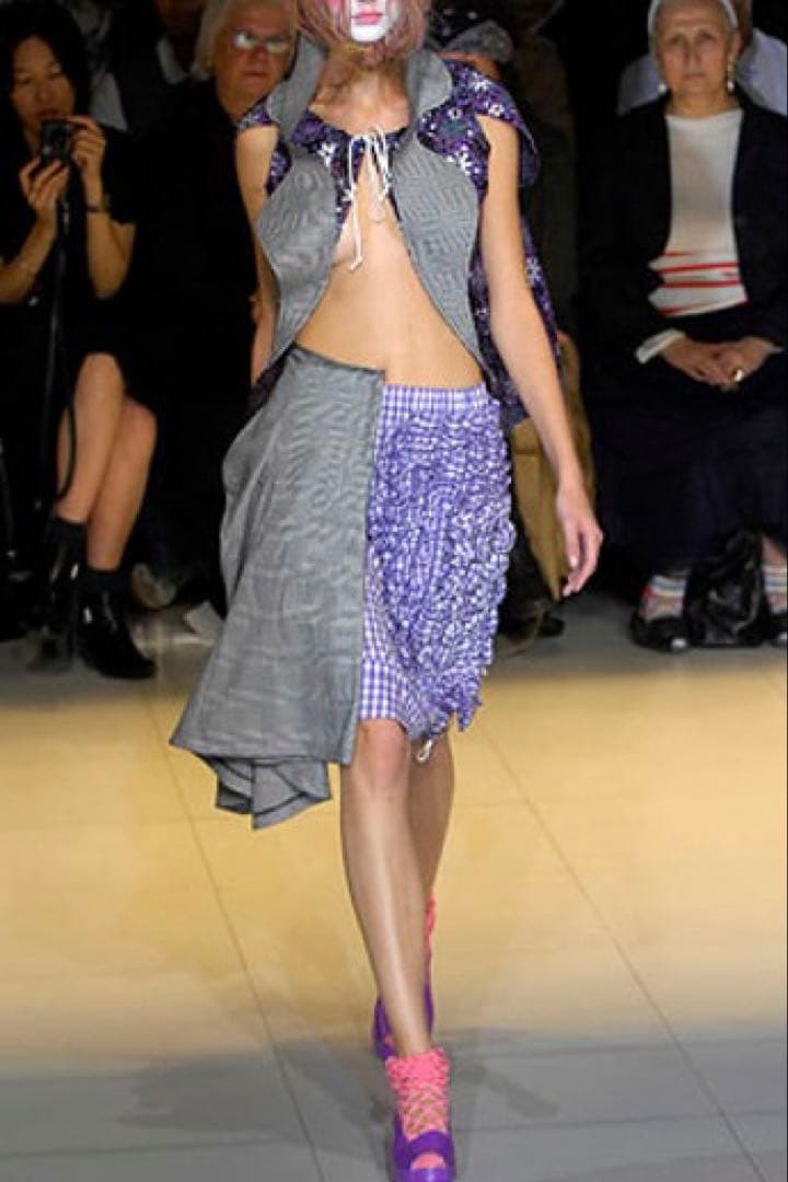 コムデギャルソン　変形チェック千鳥格子スカート