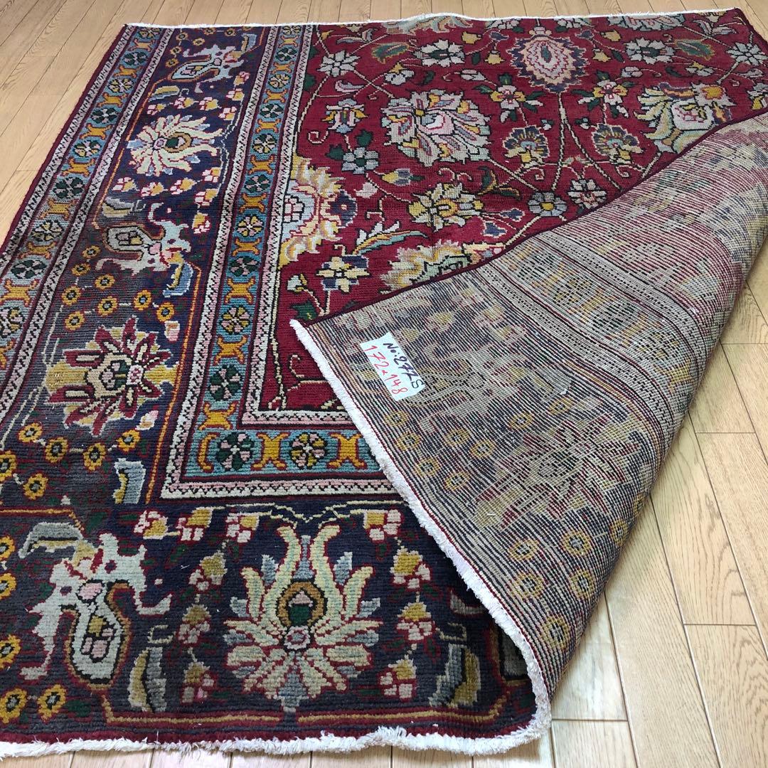 ペルシャ絨毯 ペルシャヴィンテージラグ 171x146 手織り オールド