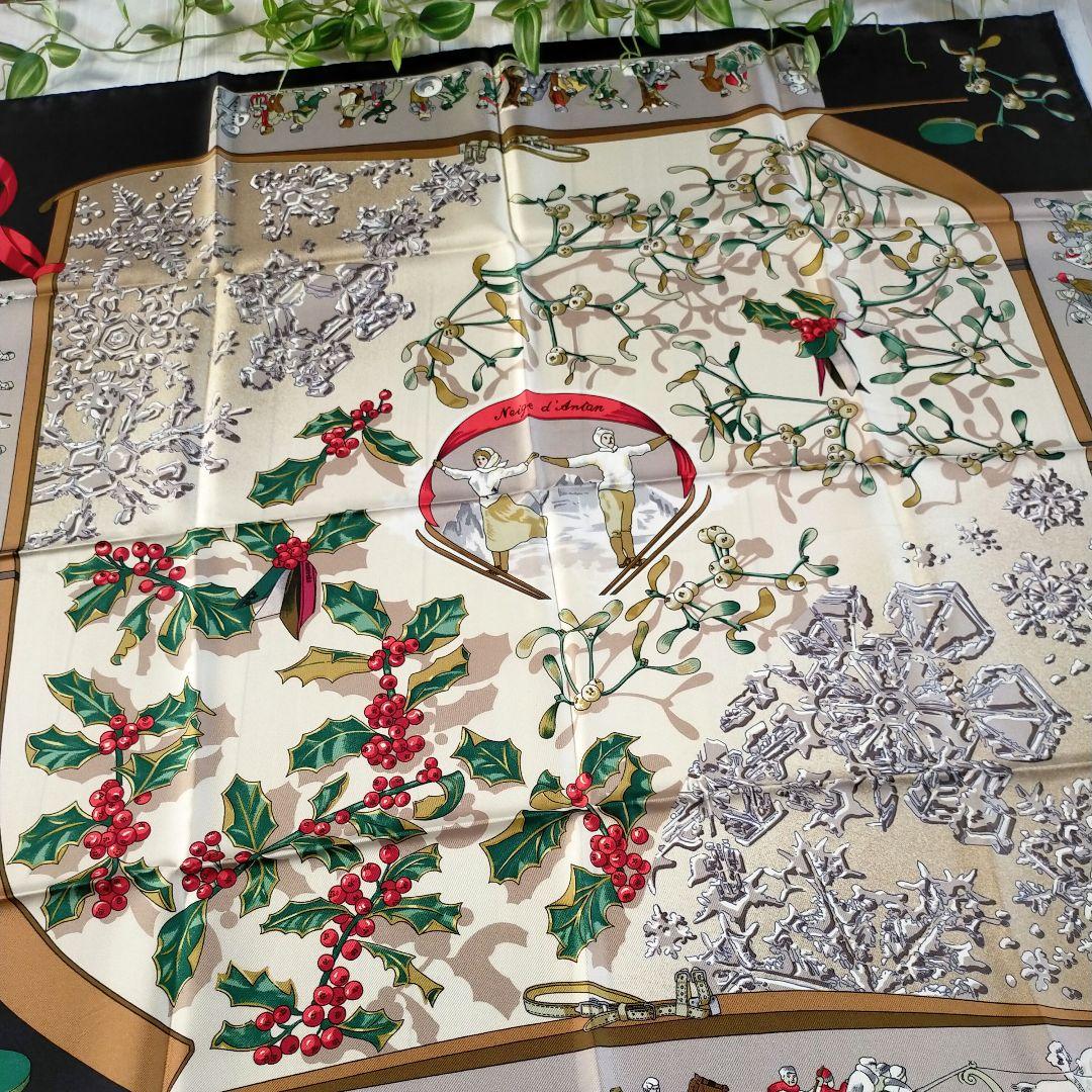 ☘️未使用に近い 保存箱付☘️HERMES カレ90　去年の雪