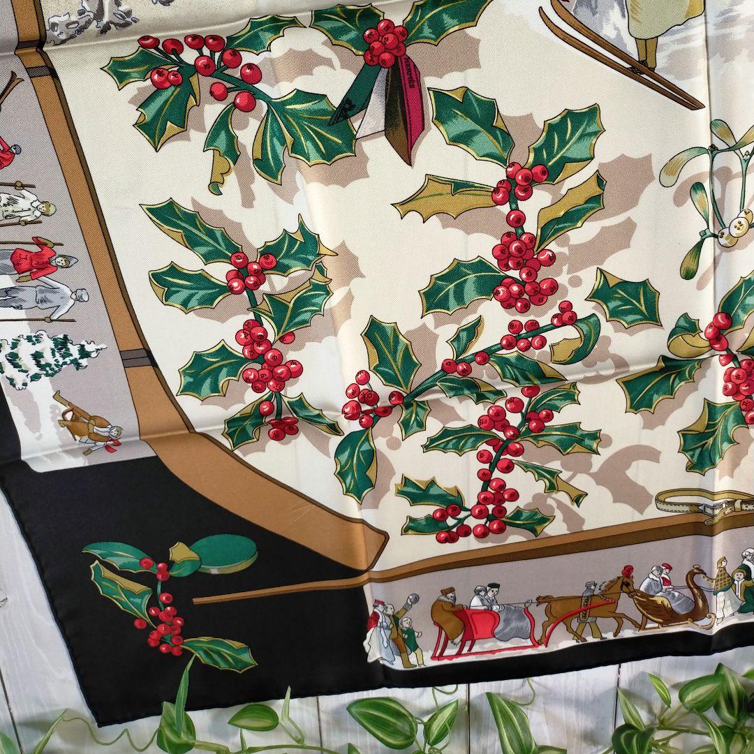 ☘️未使用に近い 保存箱付☘️HERMES カレ90　去年の雪