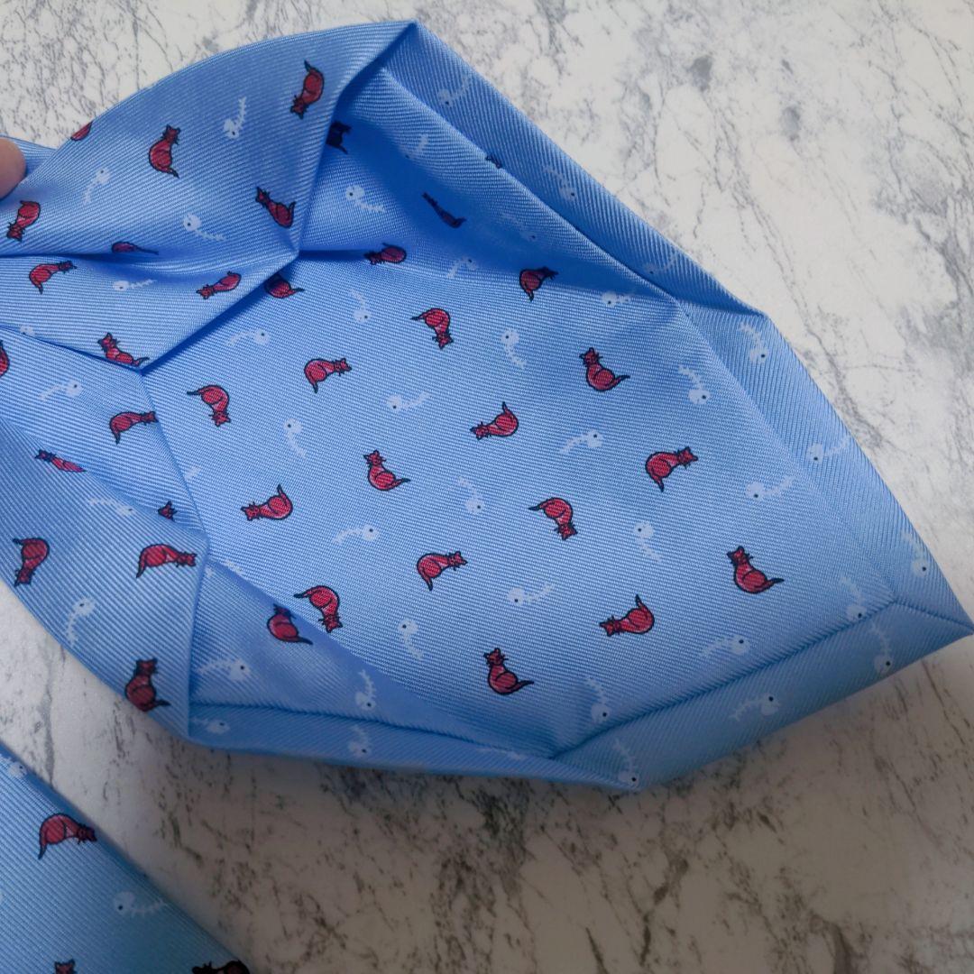 お*む様 【新品未使用】マリネッラ ネクタイ 猫 高級　上質　シルク　100周年