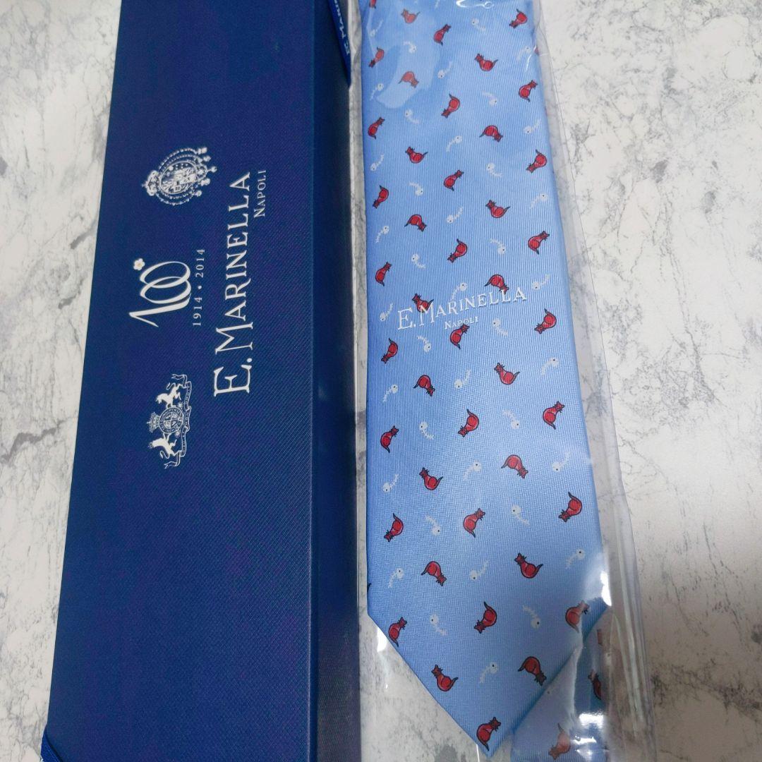 お*む様 【新品未使用】マリネッラ ネクタイ 猫 高級　上質　シルク　100周年