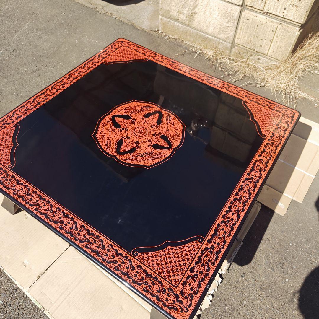 昭和レトロ　大正ロマン　漆塗り　小型高級ちゃぶ台 古家具　当時物　送料込