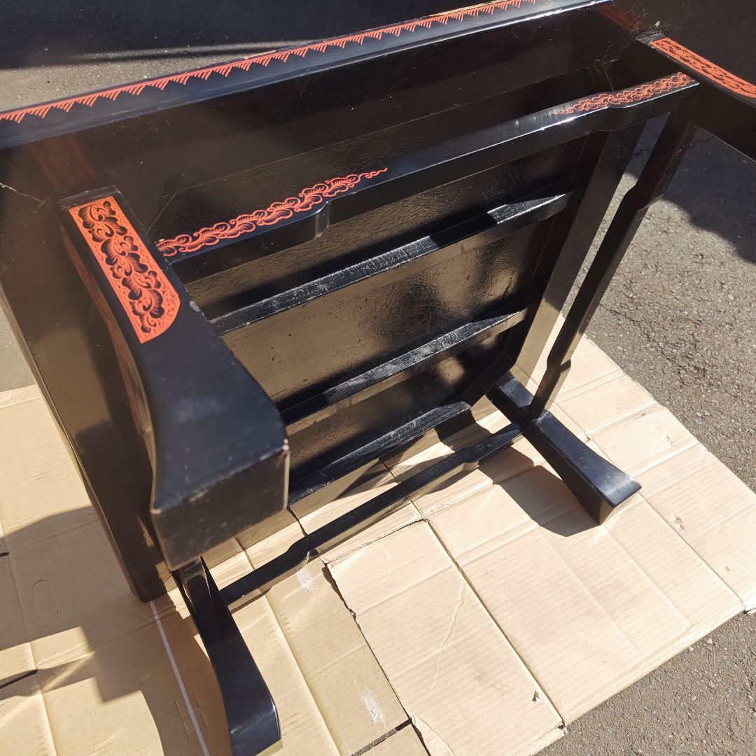 昭和レトロ　大正ロマン　漆塗り　小型高級ちゃぶ台 古家具　当時物　送料込