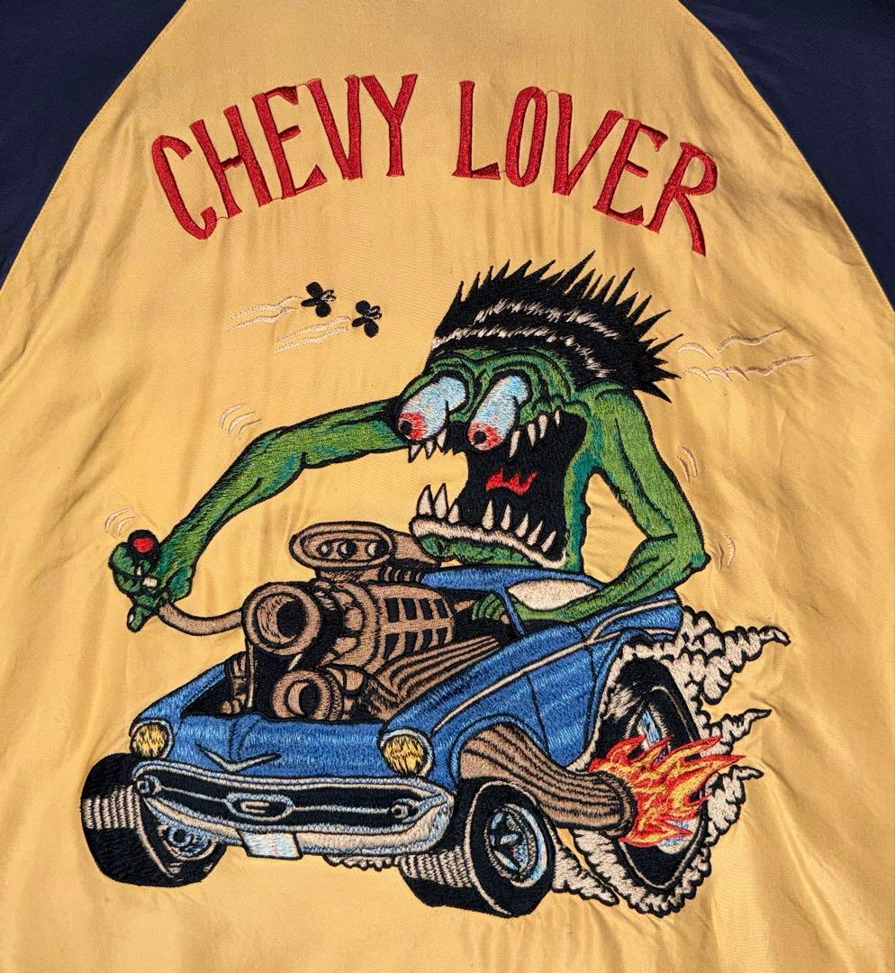 ★テーラー東洋 虎顔×CHEVY LOVER リバーシブルスカジャンL