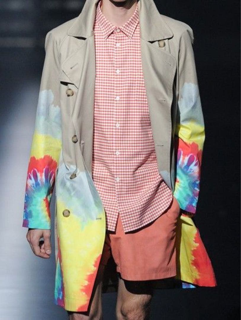 【希少】PHENOMENONタイダイ染めトレンチコート ベージュ M/38サイズ