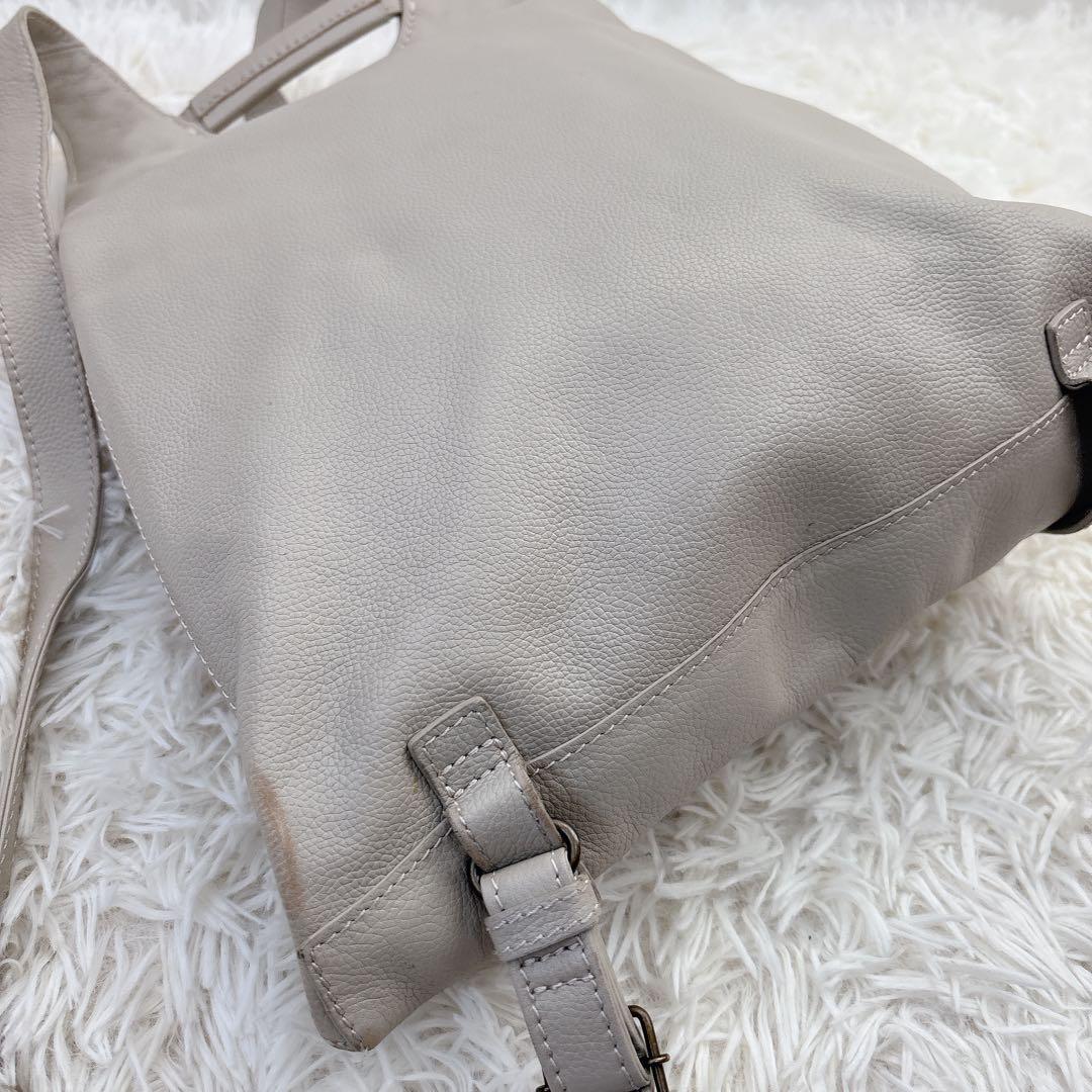 MOTHERHOUSE マザーハウス レザーリュック グレーベージュ ミニマトウ