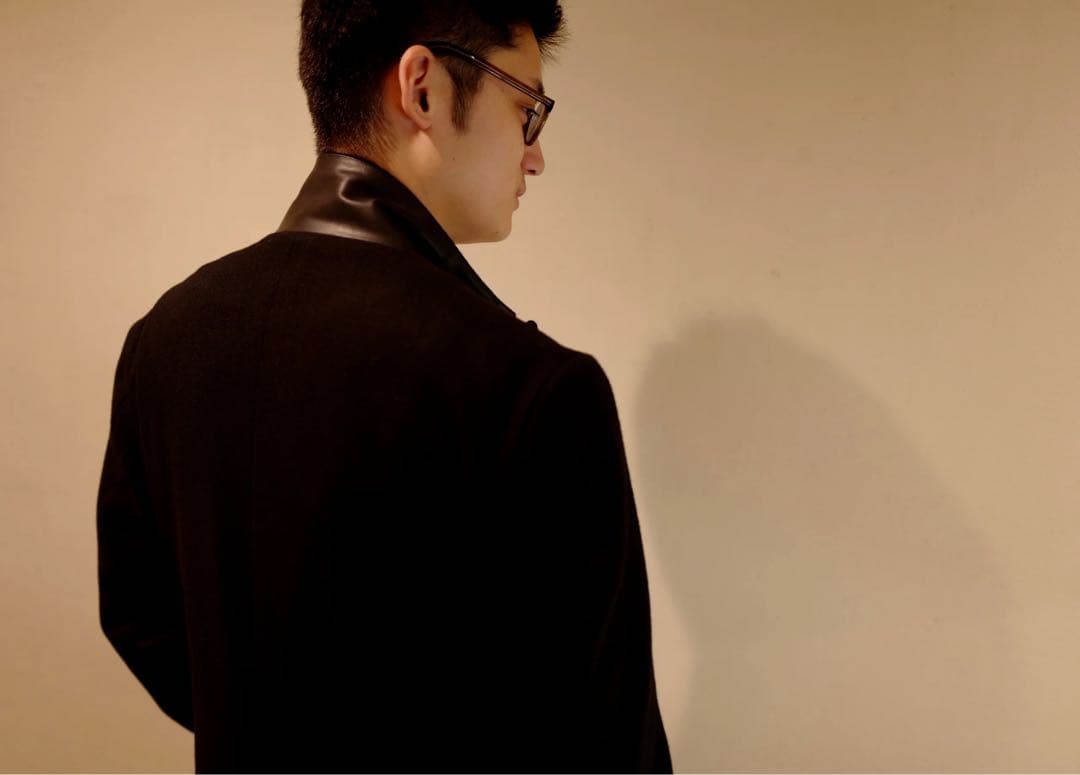 SHINYA Estellaダブルチェスターコート ウール×GUIDIレザー 3