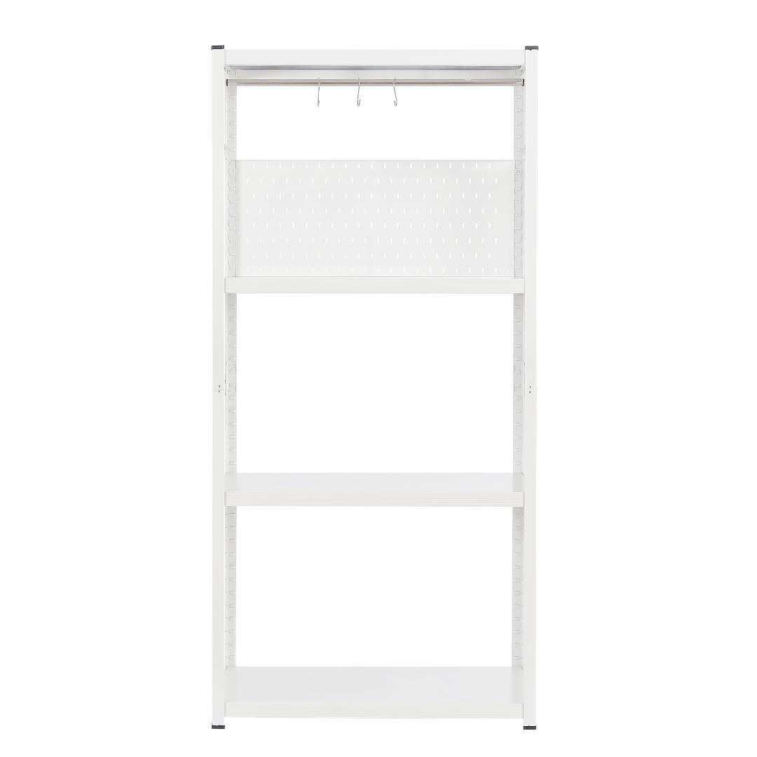 タイムセール！スチール製収納ラック【タイプB】　可動棚　大容量　WHITE