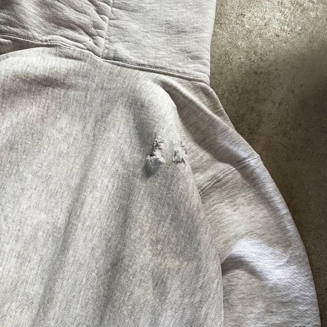 90s USA製 ダメージリバースウィーブ ボロ スウェット パーカー