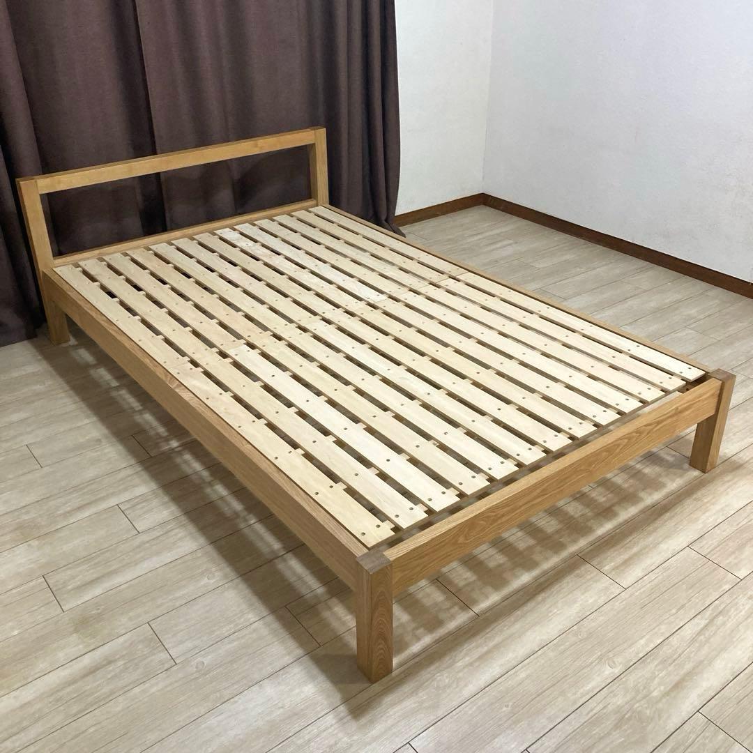 【自社配送エリア内限定販売】パっと見美品！MUJIセミダブルサイズベットフレーム