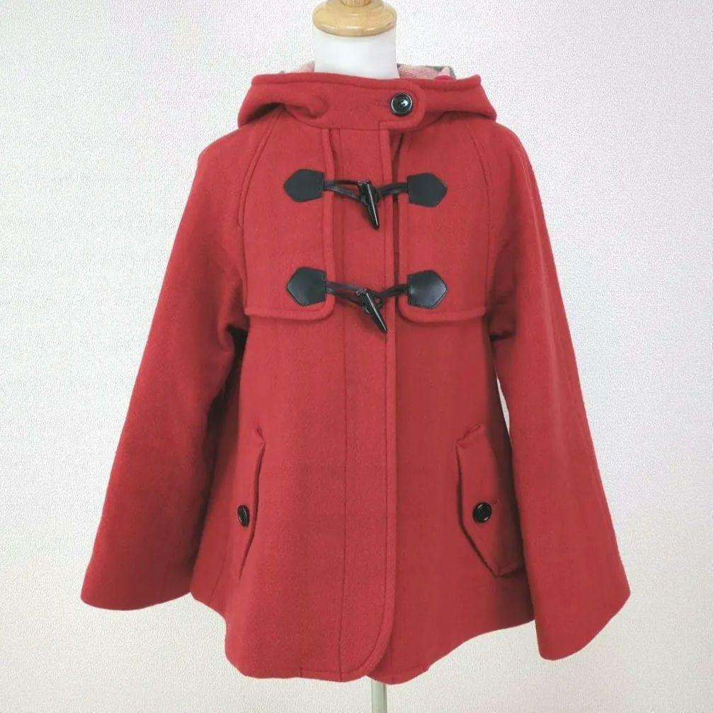 ブルーレーベルクレストブリッジ ショートダッフルコート 赤 オレンジ 38