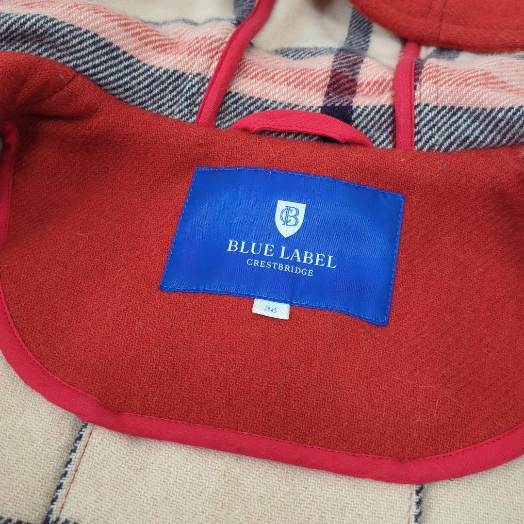 ブルーレーベルクレストブリッジ ショートダッフルコート 赤 オレンジ 38