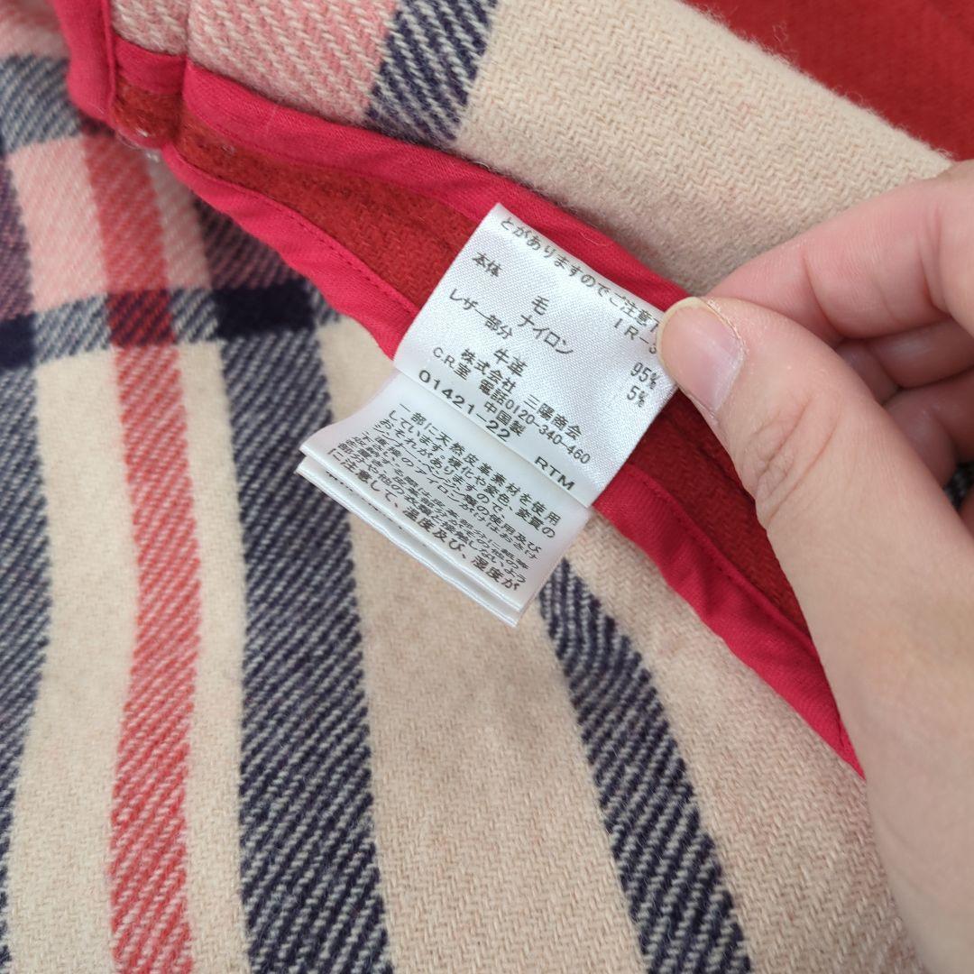 ブルーレーベルクレストブリッジ ショートダッフルコート 赤 オレンジ 38