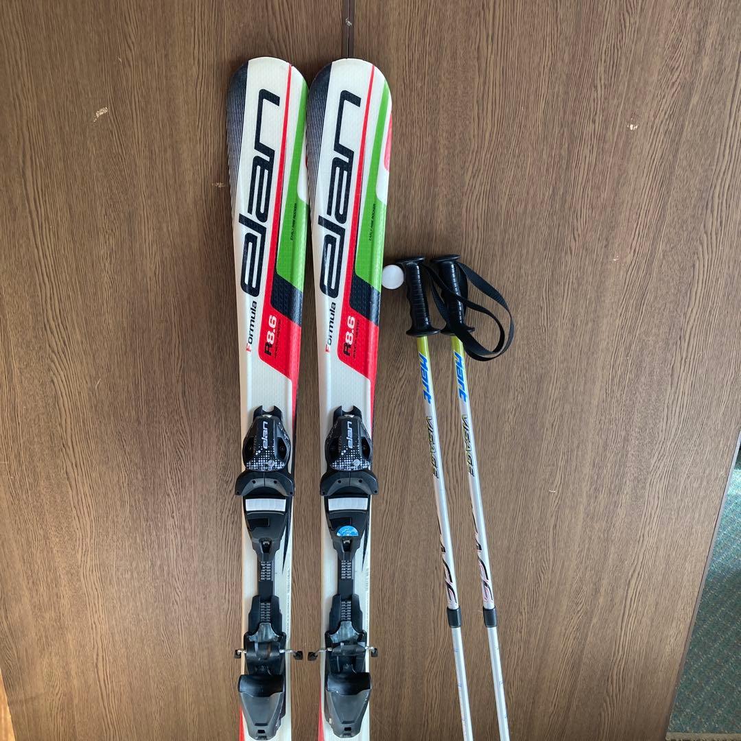 ELAN ジュニアスキー板 120センチ と 伸縮ストック