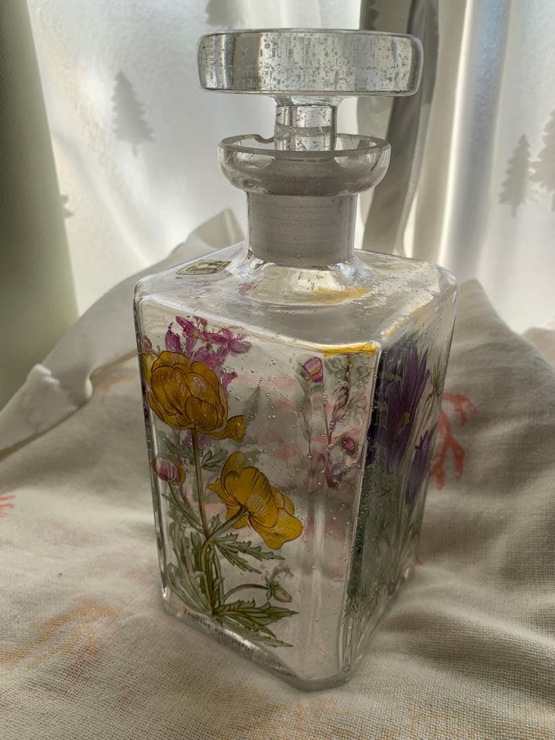 ドイツ ヴィンテージ ガラス薬草酒用ビン ボタニカル 蚤の市