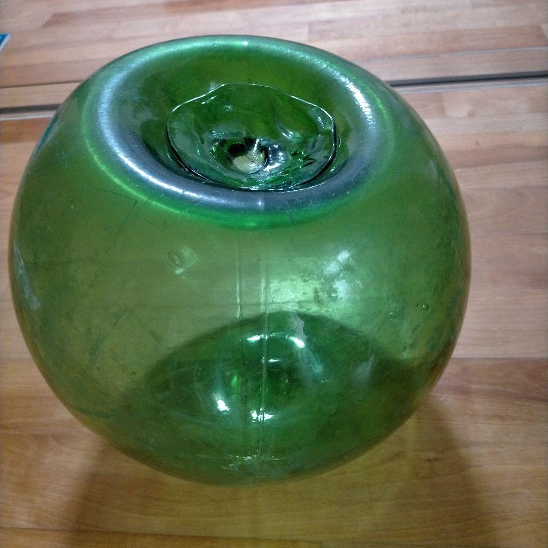ガラス玉　浮玉　漁　道具　緑　インテリア　置物