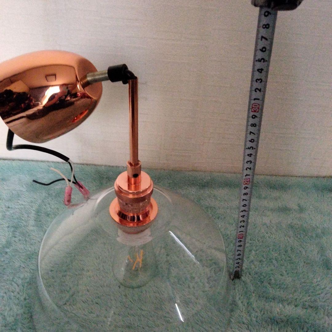 クリアガラス ペンダントライト ローズゴールド