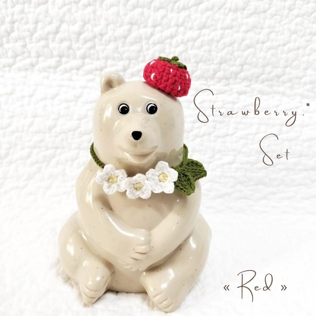 しろくま貯金箱 いちごコーデ