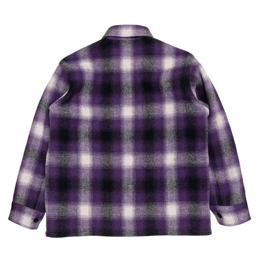 トップス SUBCULTURE OMBRA CHECK JACKET PURPLE