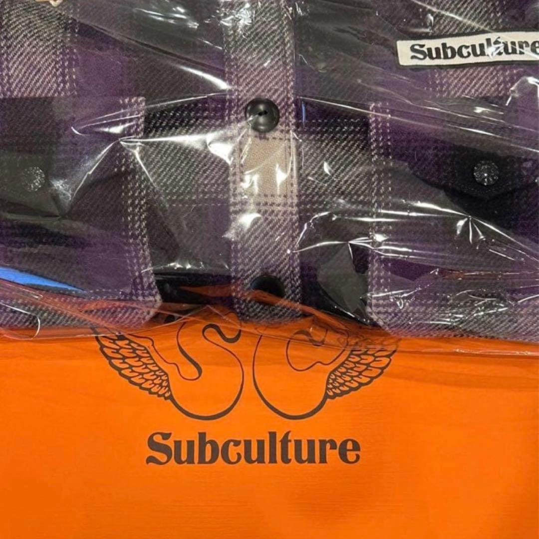 トップス SUBCULTURE OMBRA CHECK JACKET PURPLE