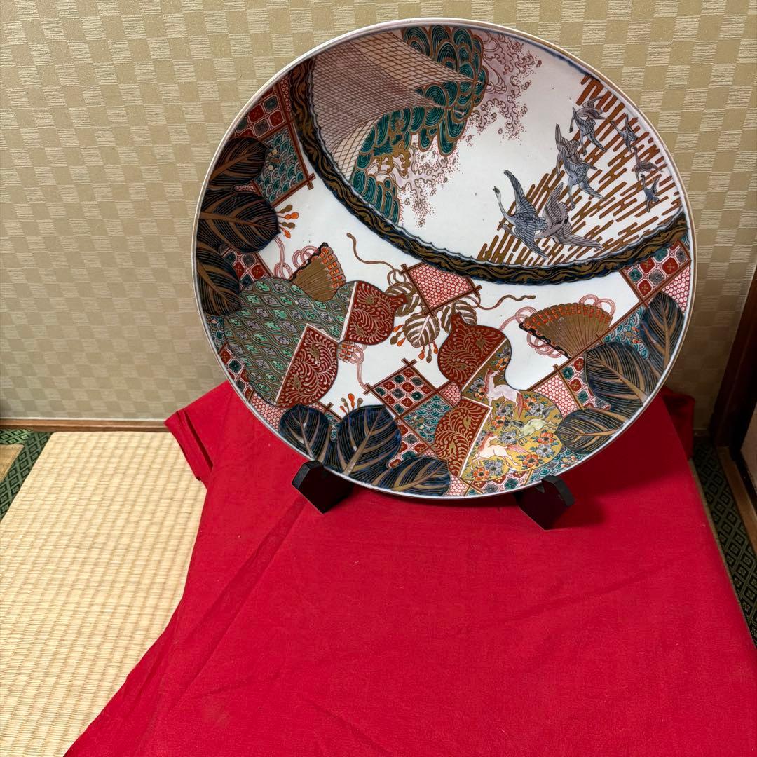 古伊万里　色絵大皿　飾り皿　約40cm
