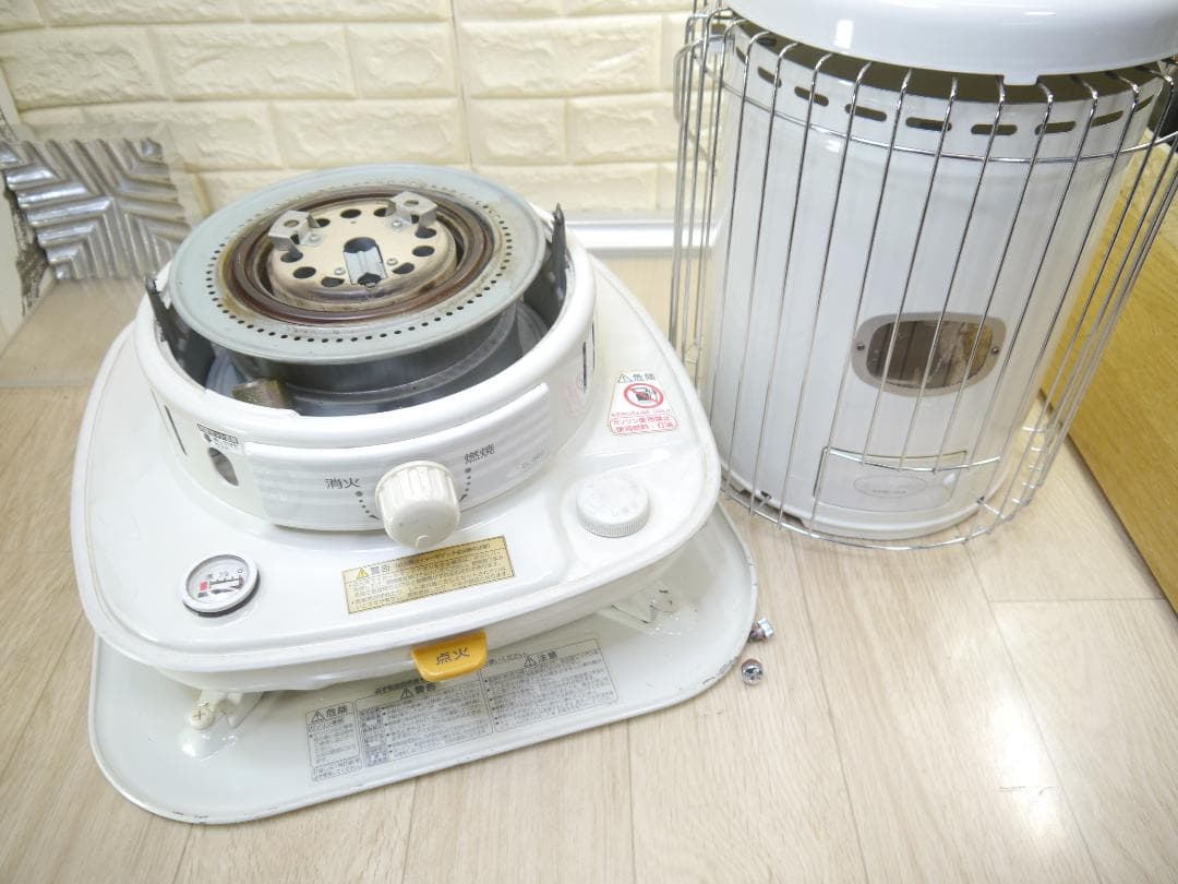 送料無料◆2014年◆コロナ 石油ストーブ 円筒形 ガード付き　ホワイト