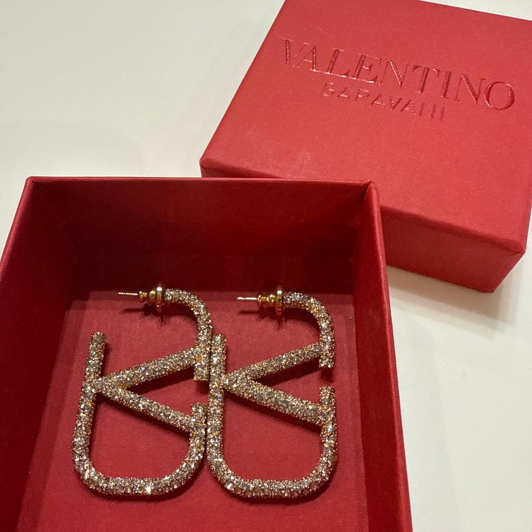 VALENTINO ピアス　ゴールド　ラインストーン