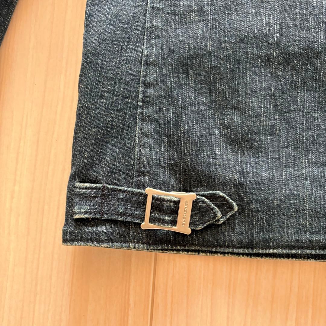 BURBERRYブラックレーベル　デニムライダースジャケット　ラビットファー M