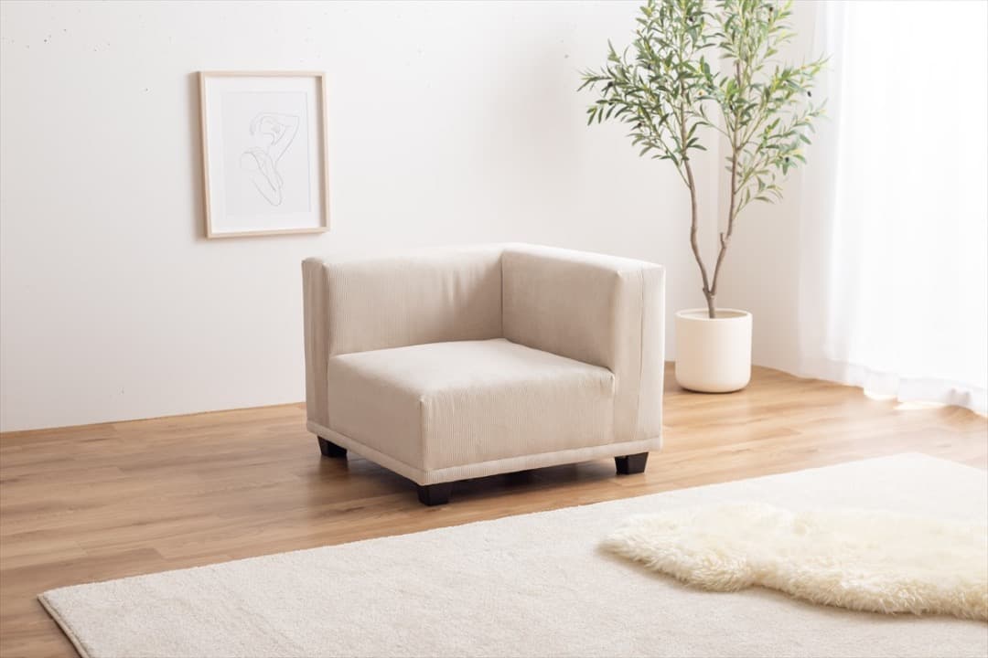 【送料無料】Sucre コーナーソファ 天然木フレーム Sバネ